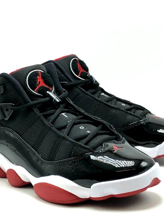 Men NIKE Air Jordan 6 RINGS \'BRED\' Basketball Shoes - Black Red 322992-062 main image 7